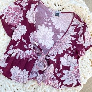 Floral Tie Crop Top